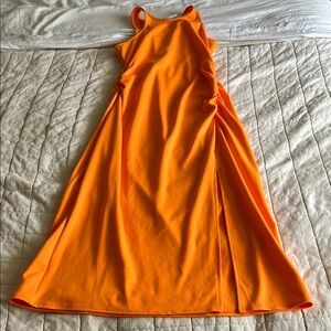 A New Day Vibrant Orange Sleeveless Dress